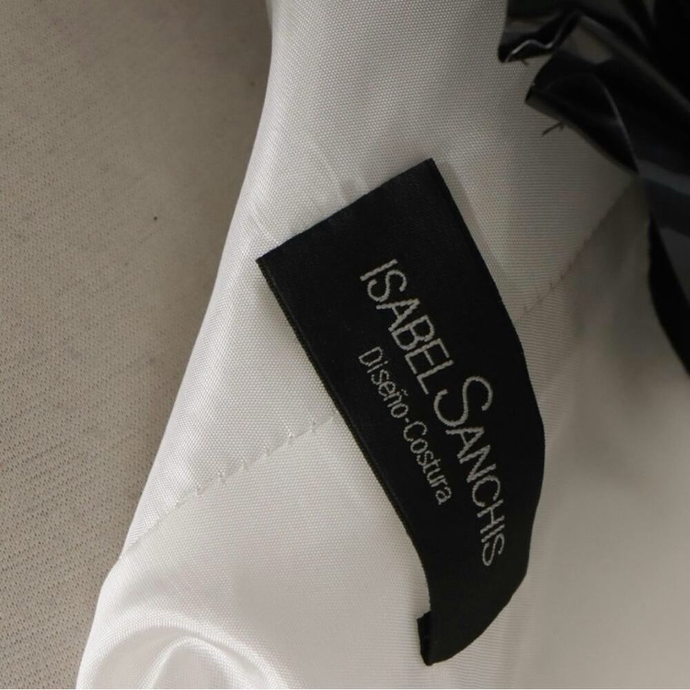Isabel Sanchis Berceto Ruffle Mermaid Dress Size 10 Black / White - Picture 7 of 8